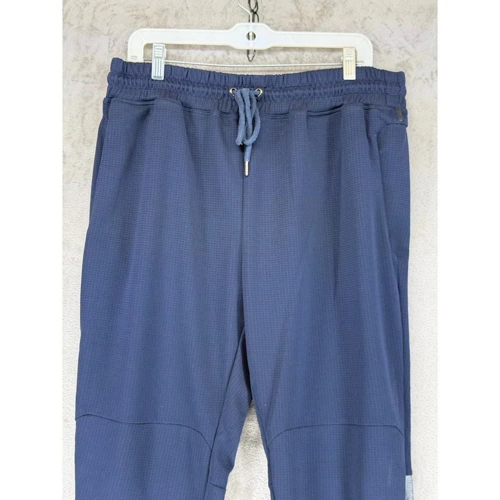 2(X)IST Mens‎ Navy Blue Textured Tapered Jogger Pants XL Drawstring Activewear